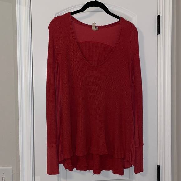 Free People Boho Waffle Knit Top 🧶 - Picture 2 of 5